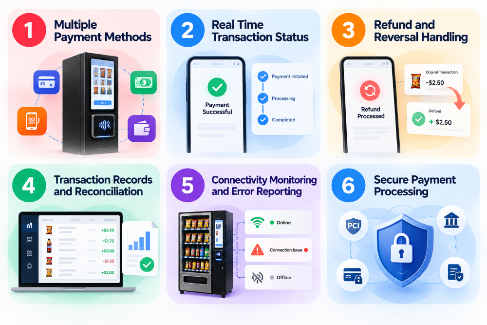 What Features Should a Vending Machine Payment System Support